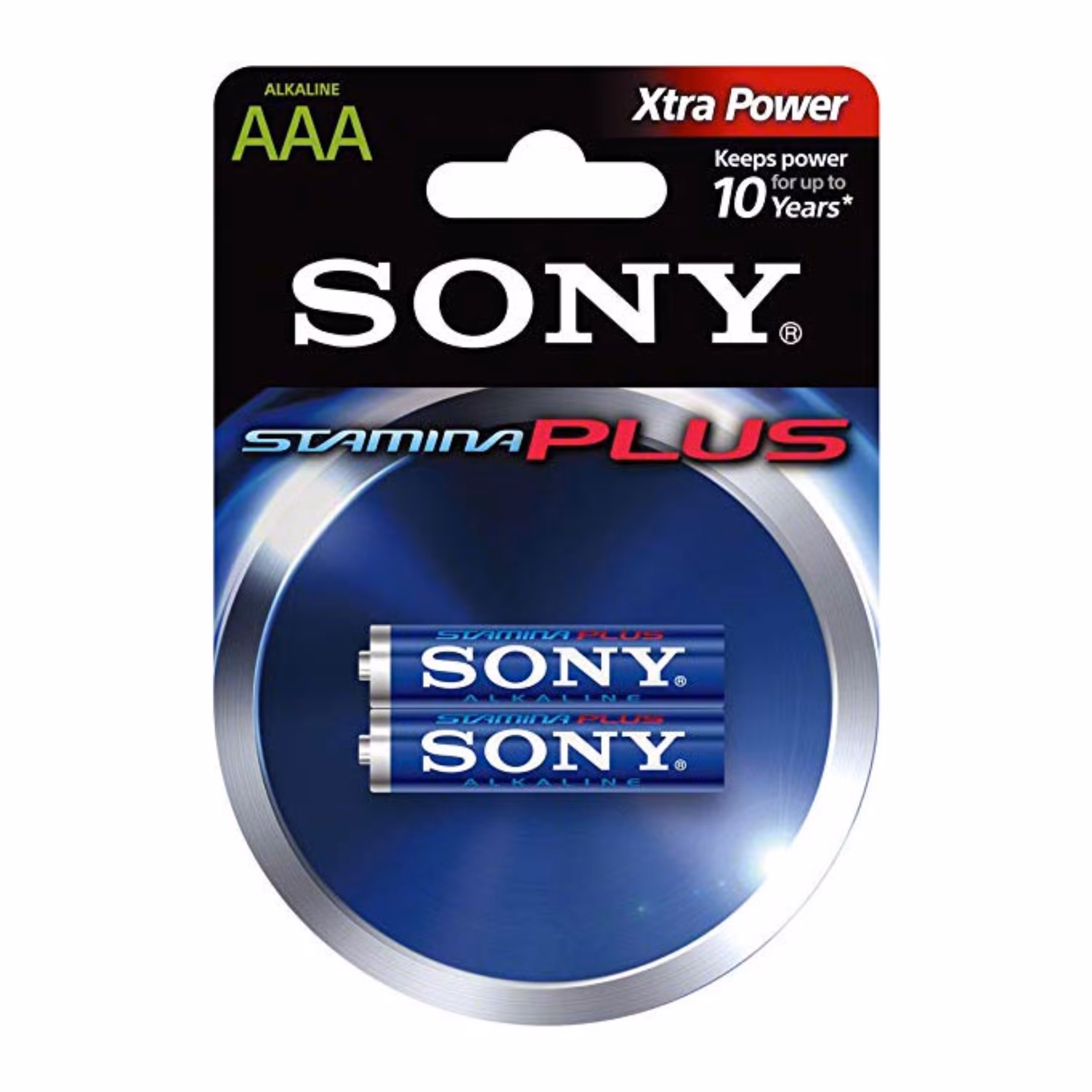 باتری نیم قلمی AAA آلکالاین SONY مدل Stamina Plus کارتی دو عددی
