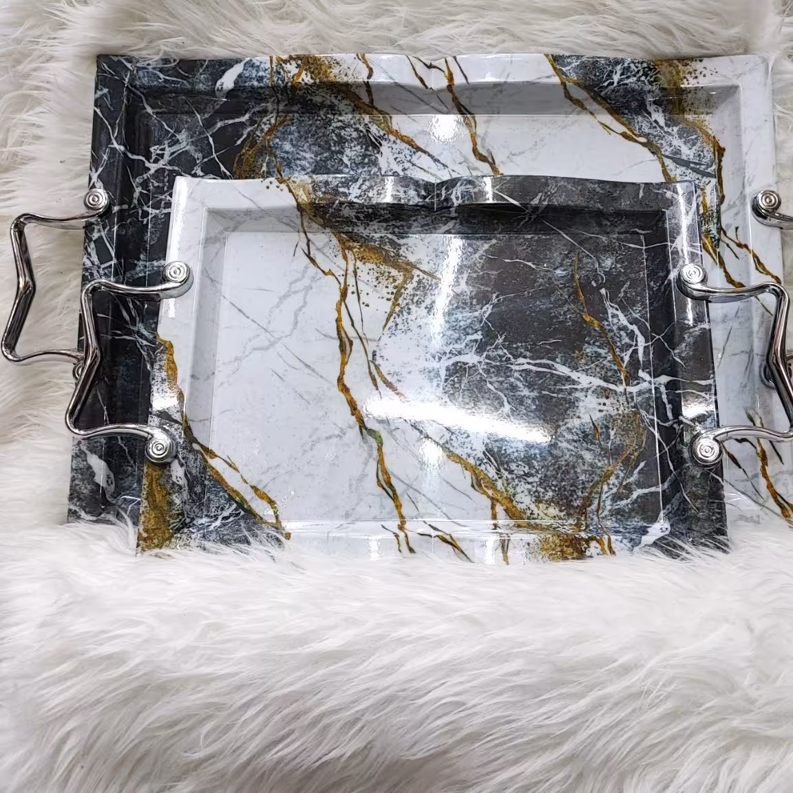 سینی  کارن طرح سنگ  کلاسیک بسیار  شیک سایز  کوچیک 