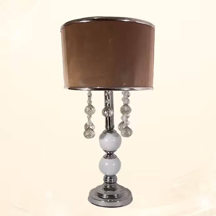 آباژور رومیزی استیل گوی فلزی سفید کد B12