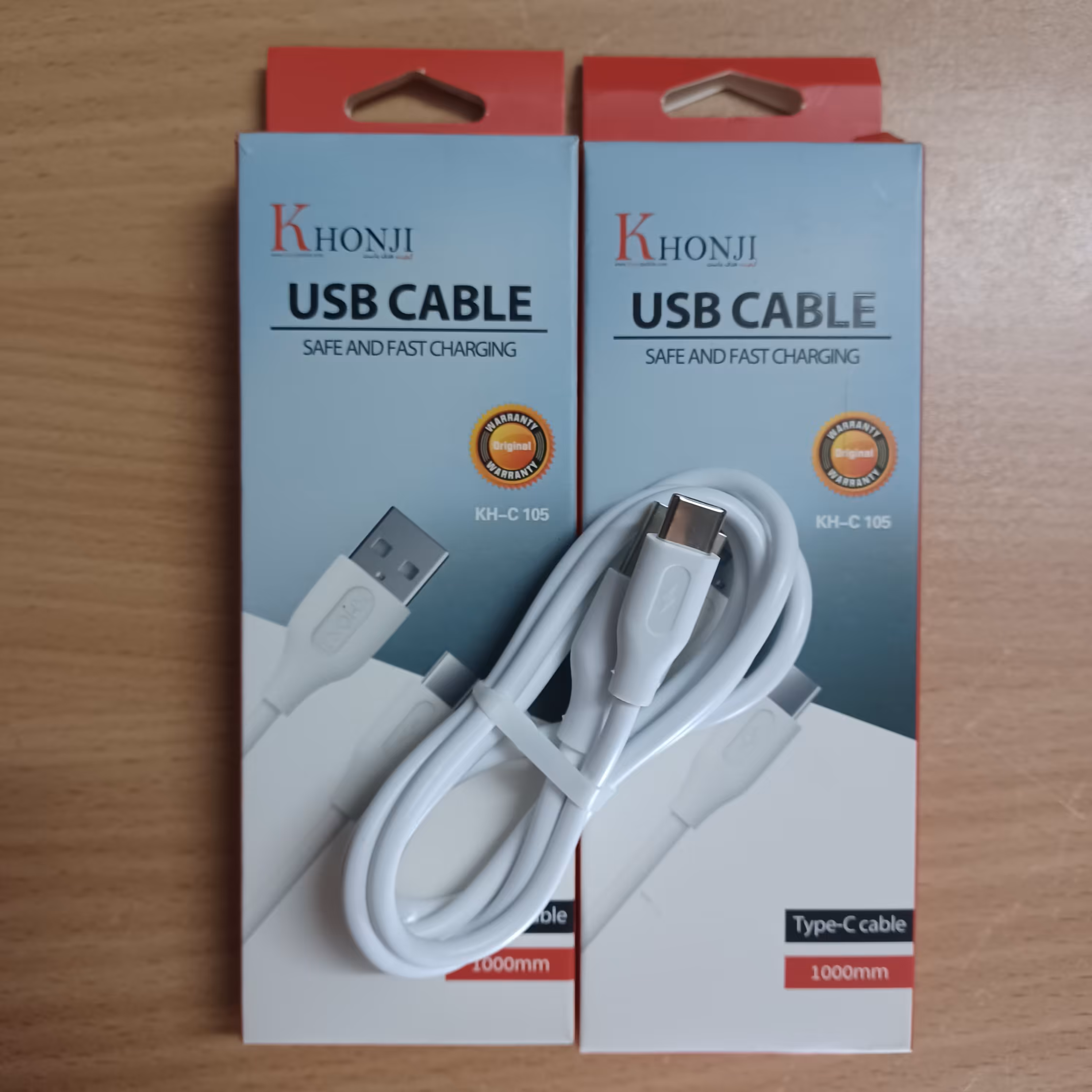 کابل فست شارژ تایپ سی مدل kh-c 105 یک متری