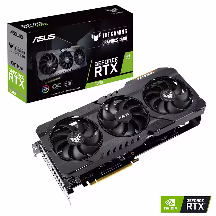 کارت گرافیک  ایسوس مدل ‎ TUF-RTX3060-O12G-GAMINGحافظه 12 گیگابایت