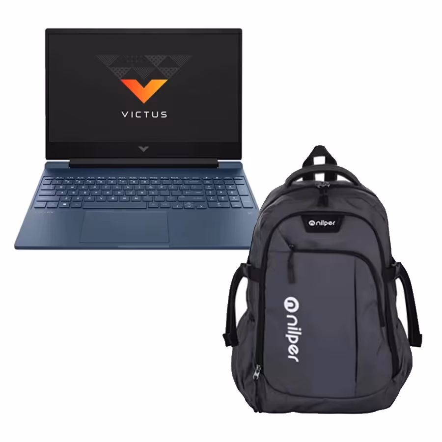 باندل لپ تاپ گیمینگ 15.6 اینچی اچ پی مدل Victus 15 FA1082WM Core i5 13420H/16GB/512GBSSD/6GB/RTX4050 به همراه کیف لپ تاپ 15 اینچ نیلپر توریستر مدل سیبن