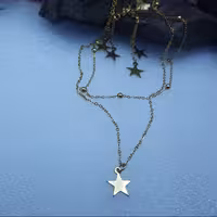 نیم ست ستاره ای استیل ضد حساسیت روکش طلا رنگ ثابت کد(270)