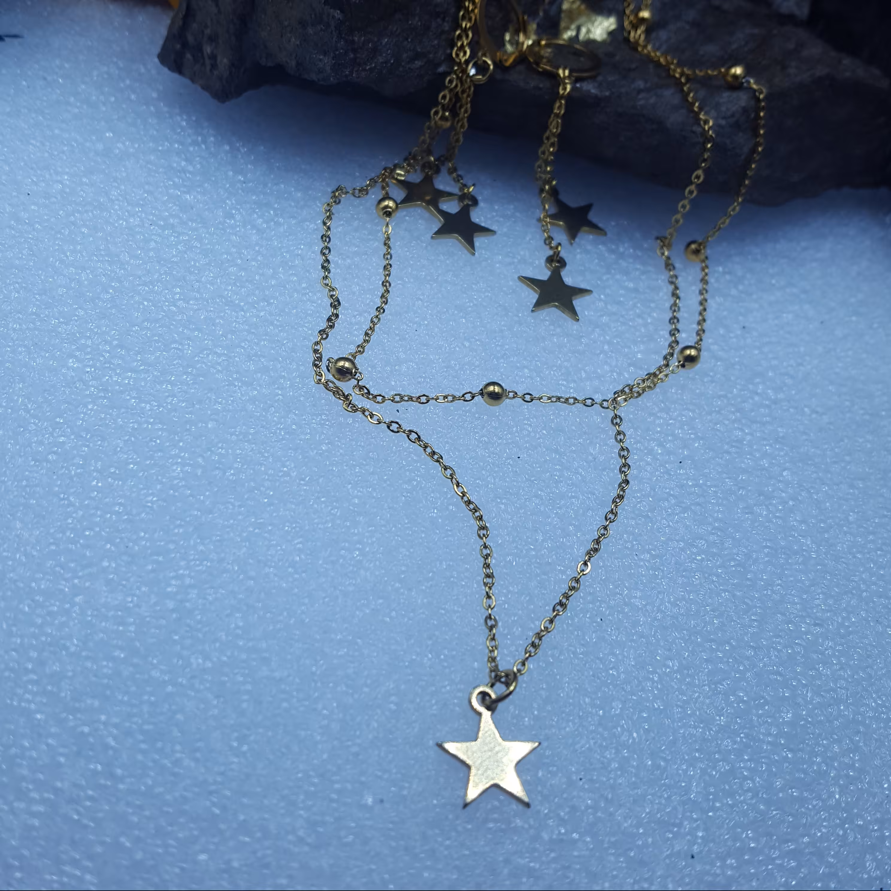 نیم ست ستاره ای استیل ضد حساسیت روکش طلا رنگ ثابت کد(270)