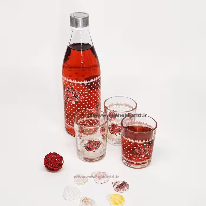 سرویس بطری و لیوان مینی آکوا پنجره ای چاپی کادو با کارتن