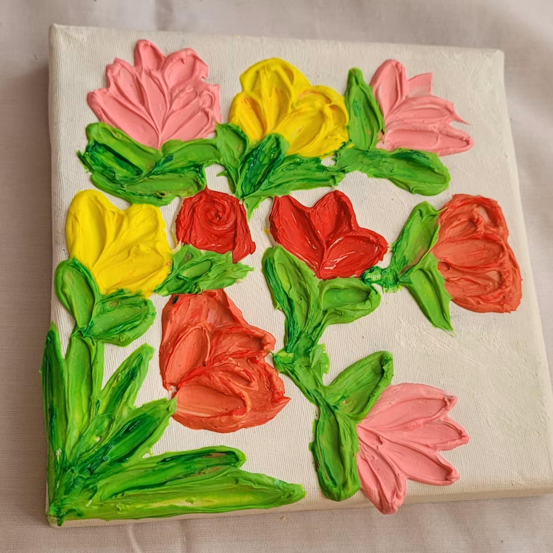 تابلو گل برجسته دکوراتیو برای اتاق و پذیرایی  15 در 15 سانتی متر