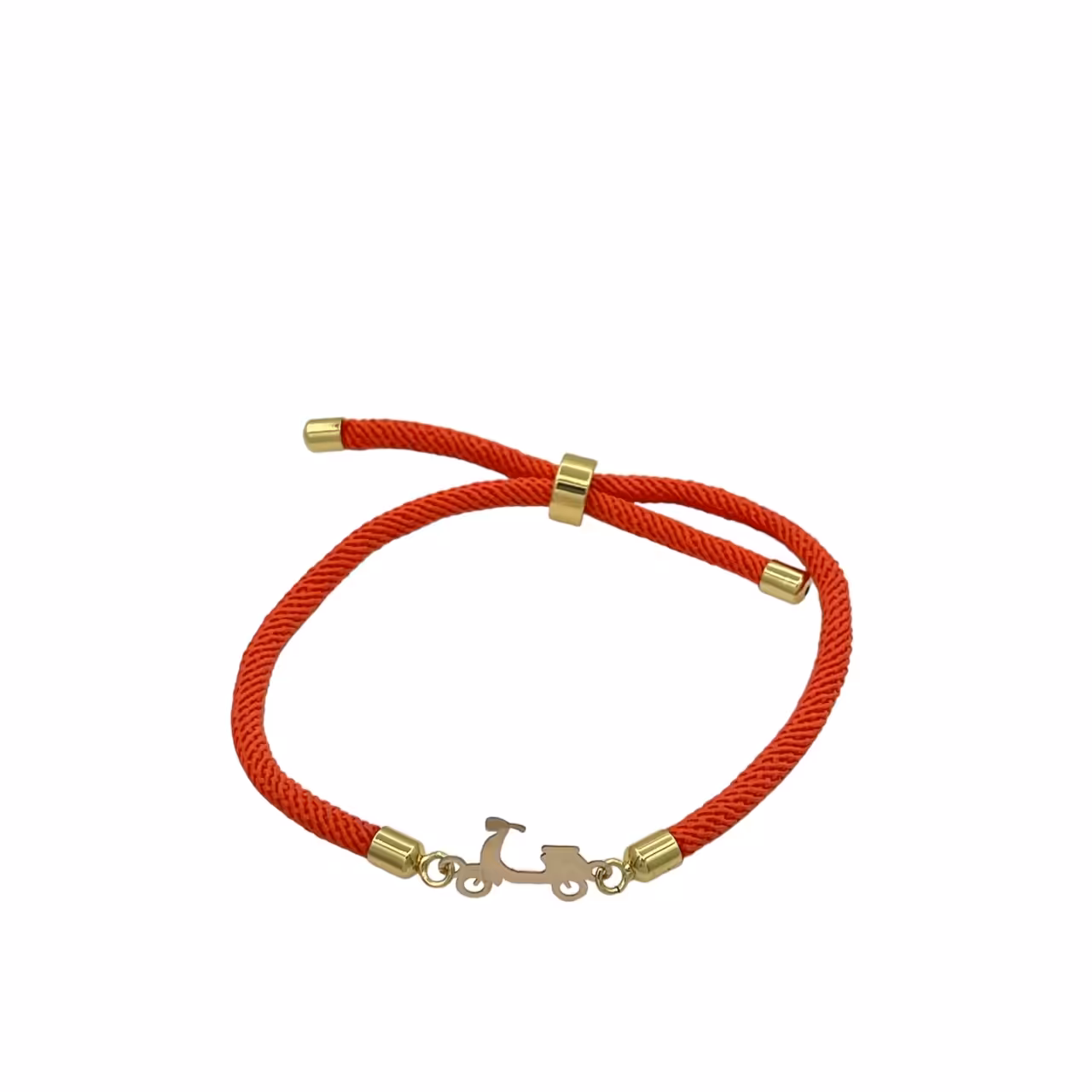 دستبند طلای 18 عیار بند ابریشم مدل موتور وسپا