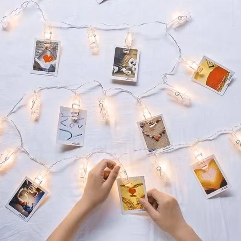 ریسه گیره عکس ال ای دی آفتابی ( گیره دار ) برقی  به طول 3.5 متر