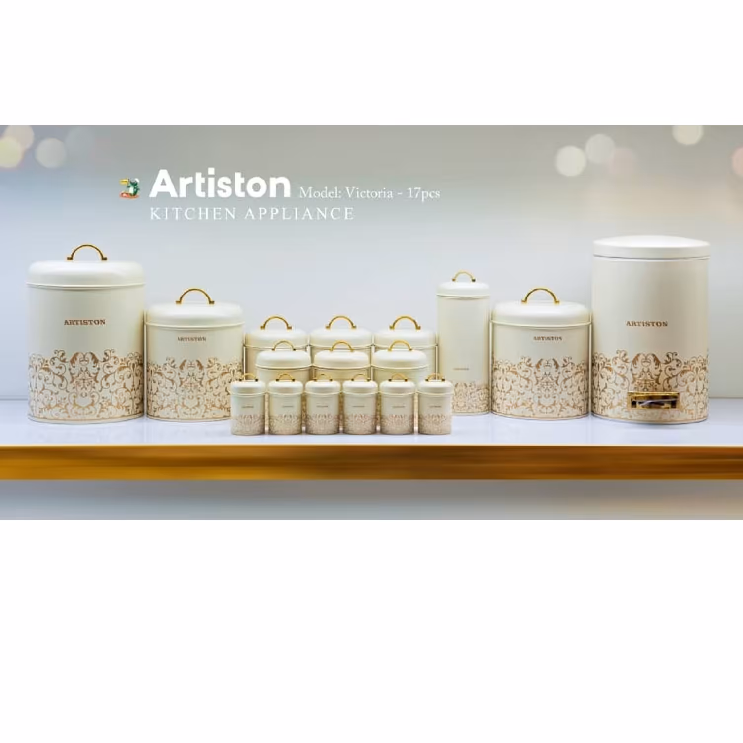 سرویس آشپزخانه ویکتوریا طرح بنجامین 17 پارچه آرتیستون یک سال ضمانت در رنگبندی