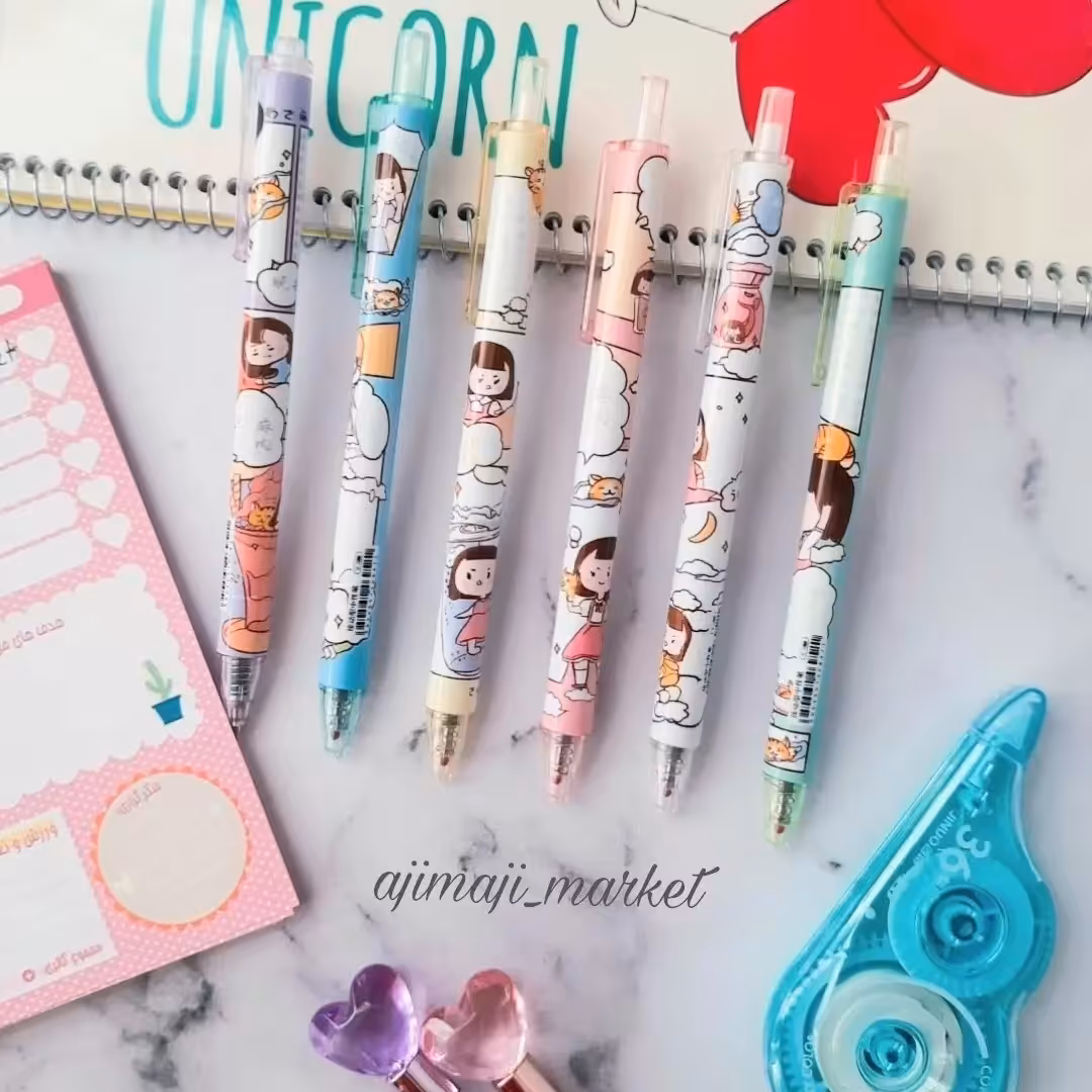 خودکار فشاری فانتزی طرح دختر و حیوانات 