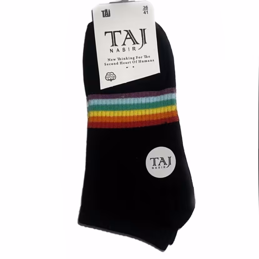 جوراب تاج مچی مشکی طرح چند رنگ