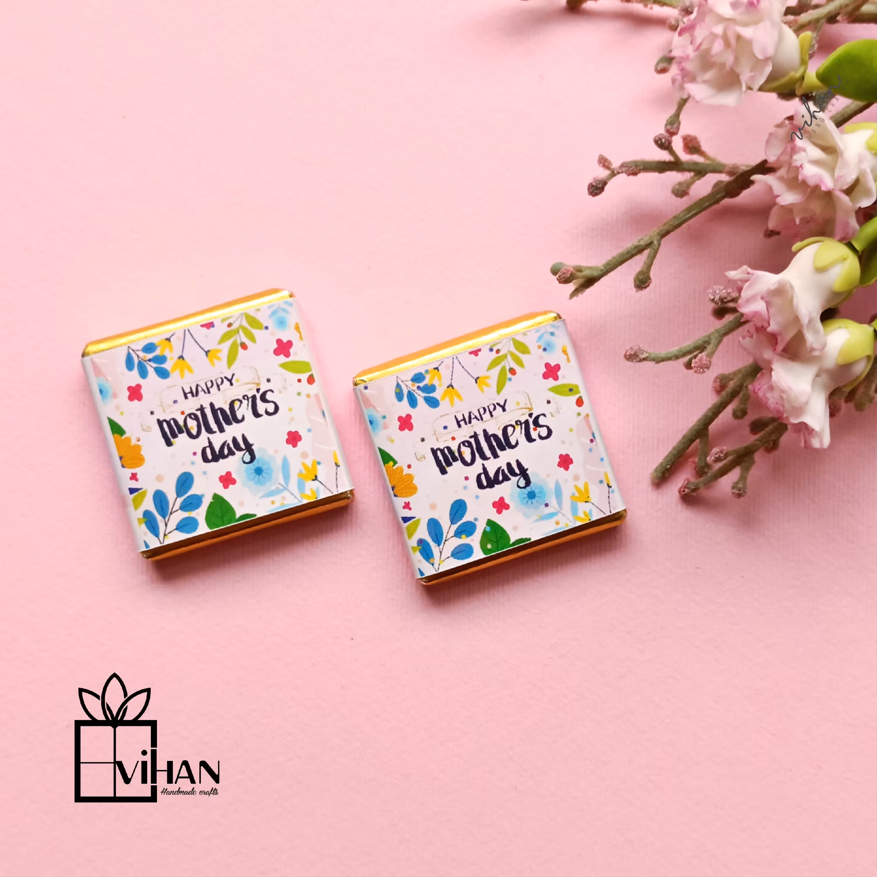 شکلات گیفت  مربعی 3 * 3 طرح مادرانه 2