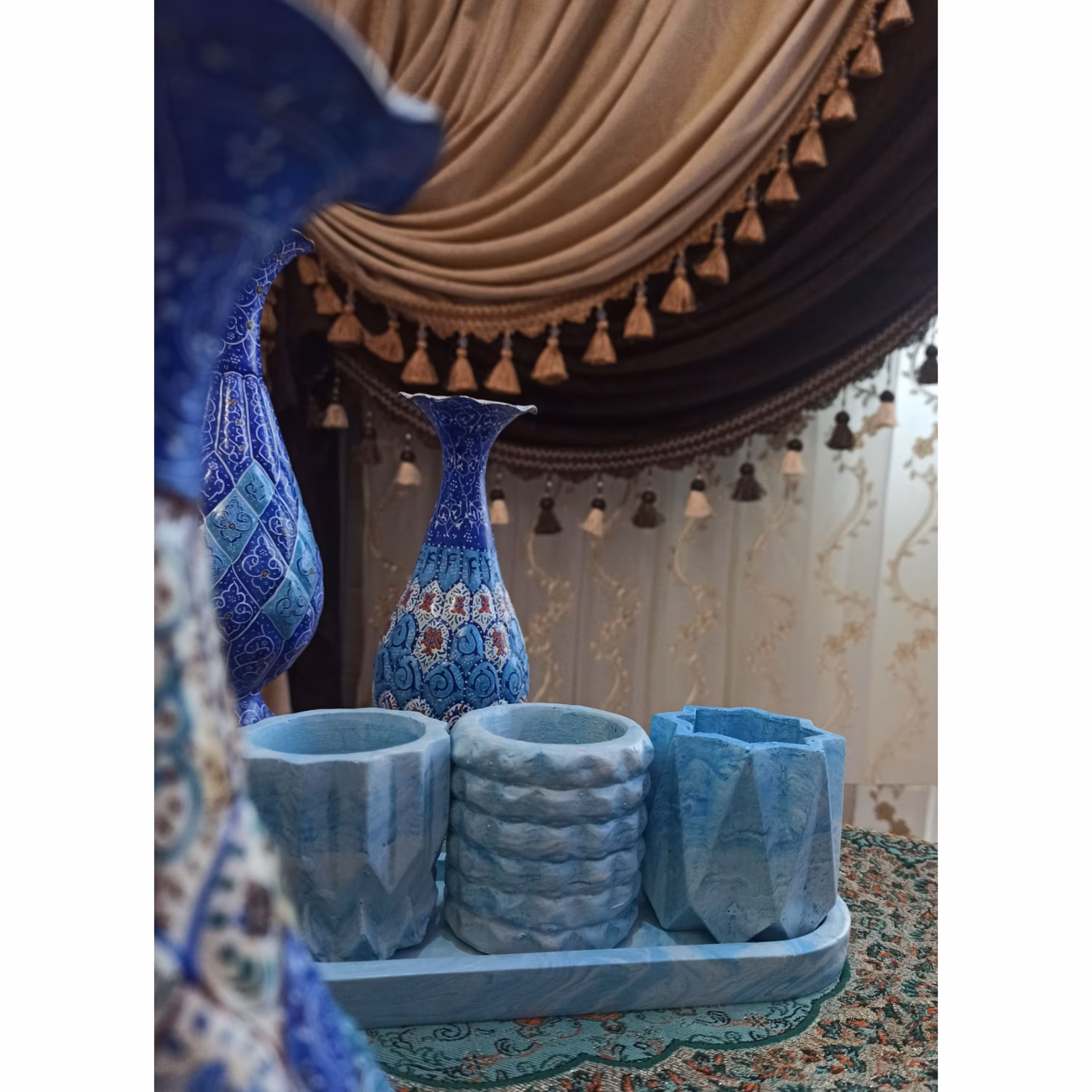 ست گلدان سنگی مصنوعی