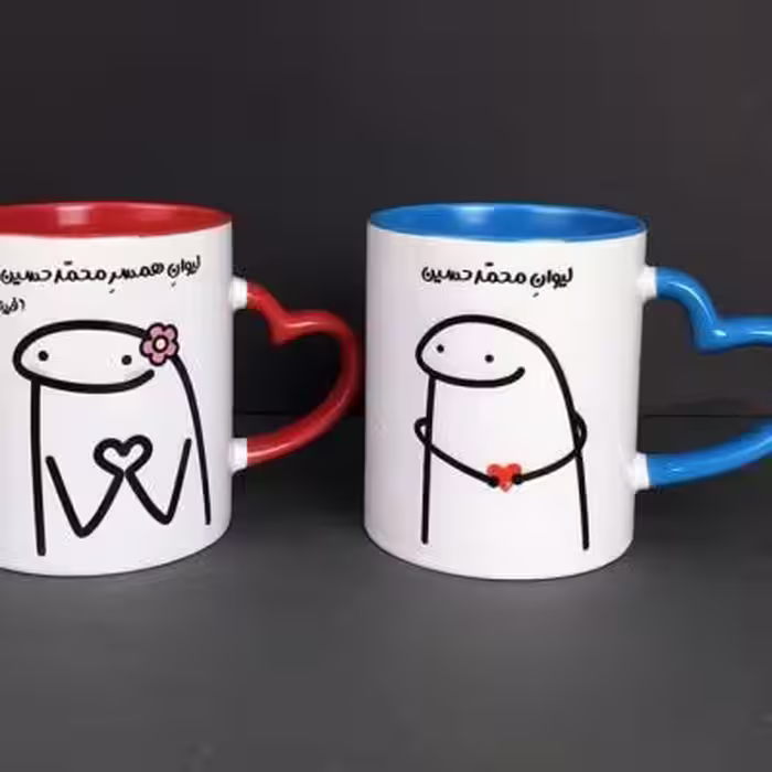 ماگ خارجی ست دو عددی دسته قلبی