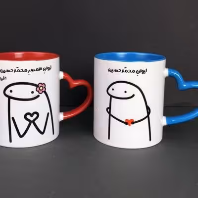 ماگ خارجی ست دو عددی دسته قلبی