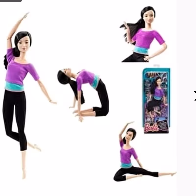 باربی یوگا کره ای چشم بادومی مفصلی اورجینال  برند متل با ارسال رایگان و فوری