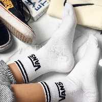 جوراب Vans ساقدار زمینه سفید اسپرت نخ پنبه