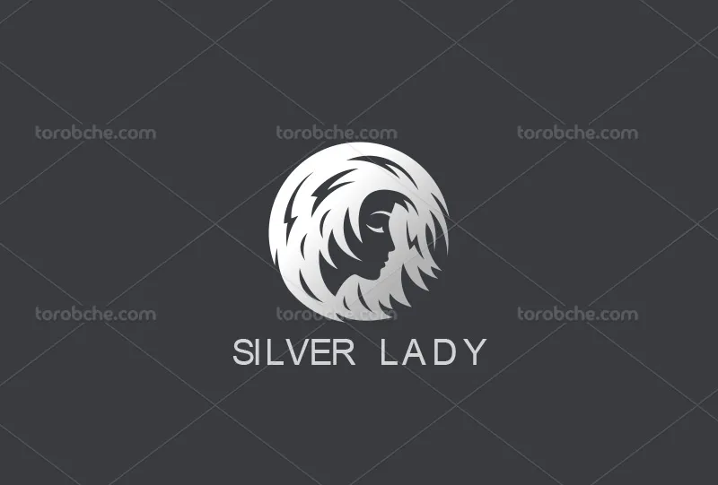 وکتور لوگو آرایشکاه زنانه نقره ای | گرافیک با طعم تربچه