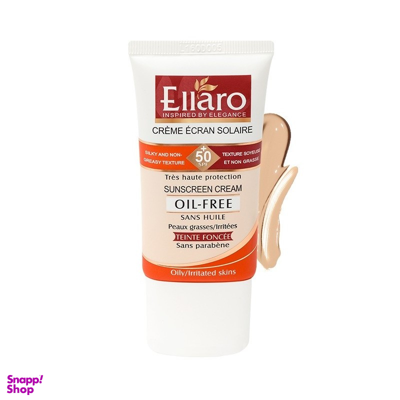 کرم ضد آفتاب الارو (Ellaro) مناسب پوست های چرب با SPF50 رنگ بژ طبیعی حجم 40 میلیلیتر