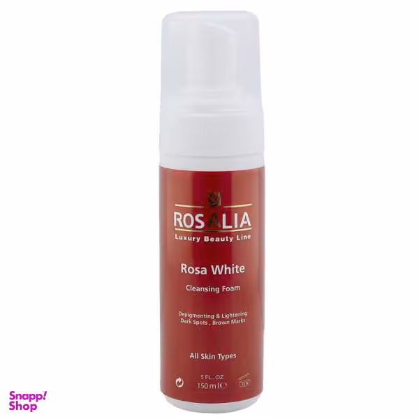 فوم پاک‌ کننده و روشن کننده پوست رزالیا (Rosalia) مدل Rosa White حجم 150 میلی‌لیتر