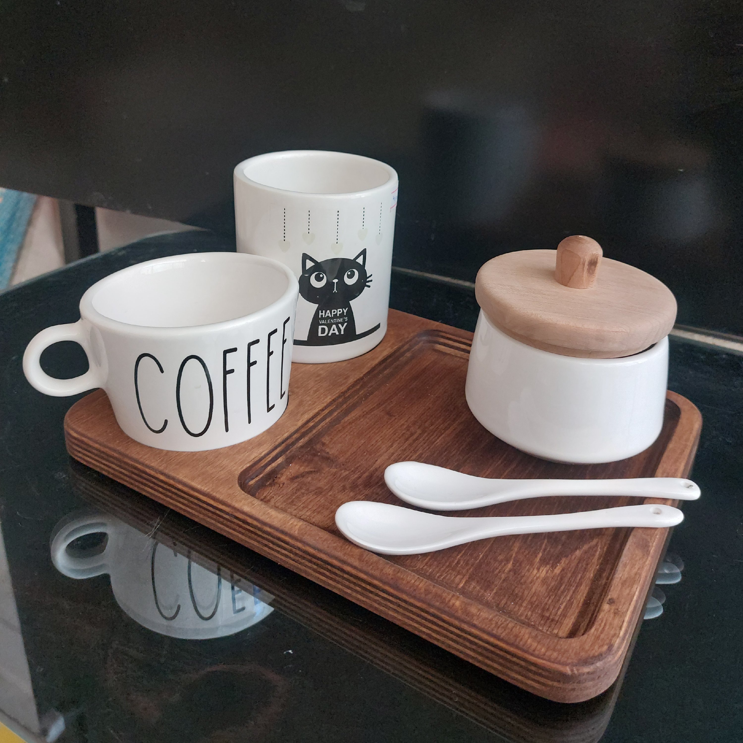 ست سرامیکی چوبی