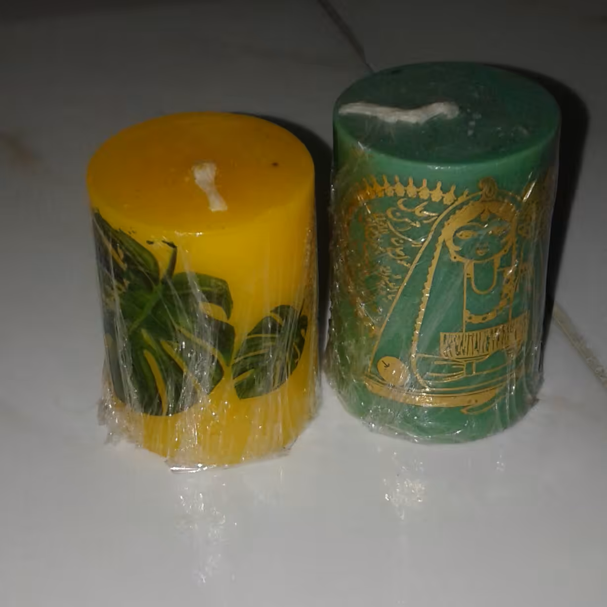 کد 05-شمع استوانه کوچک و طر حداررنگی 