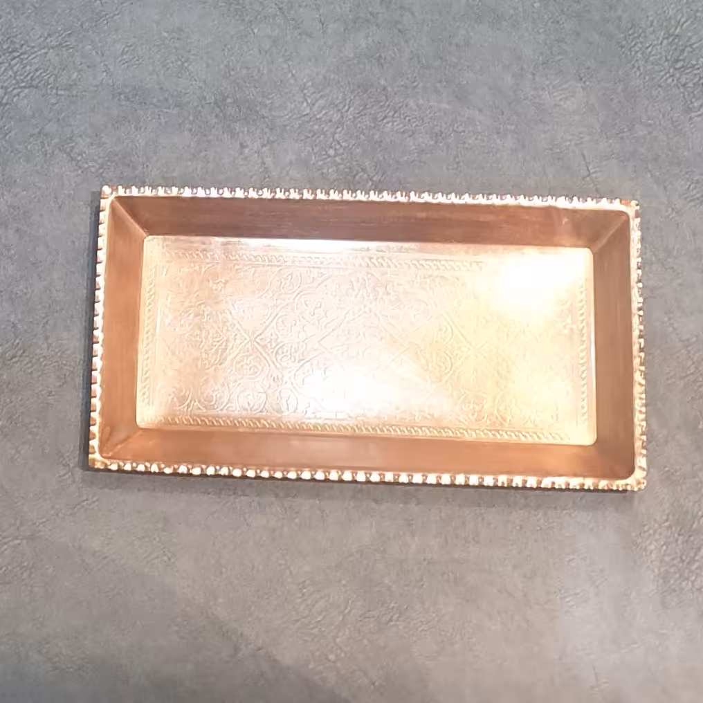 سینی مسی مستطیل(شیرینی خوری) نانو شده (مس زنجان)