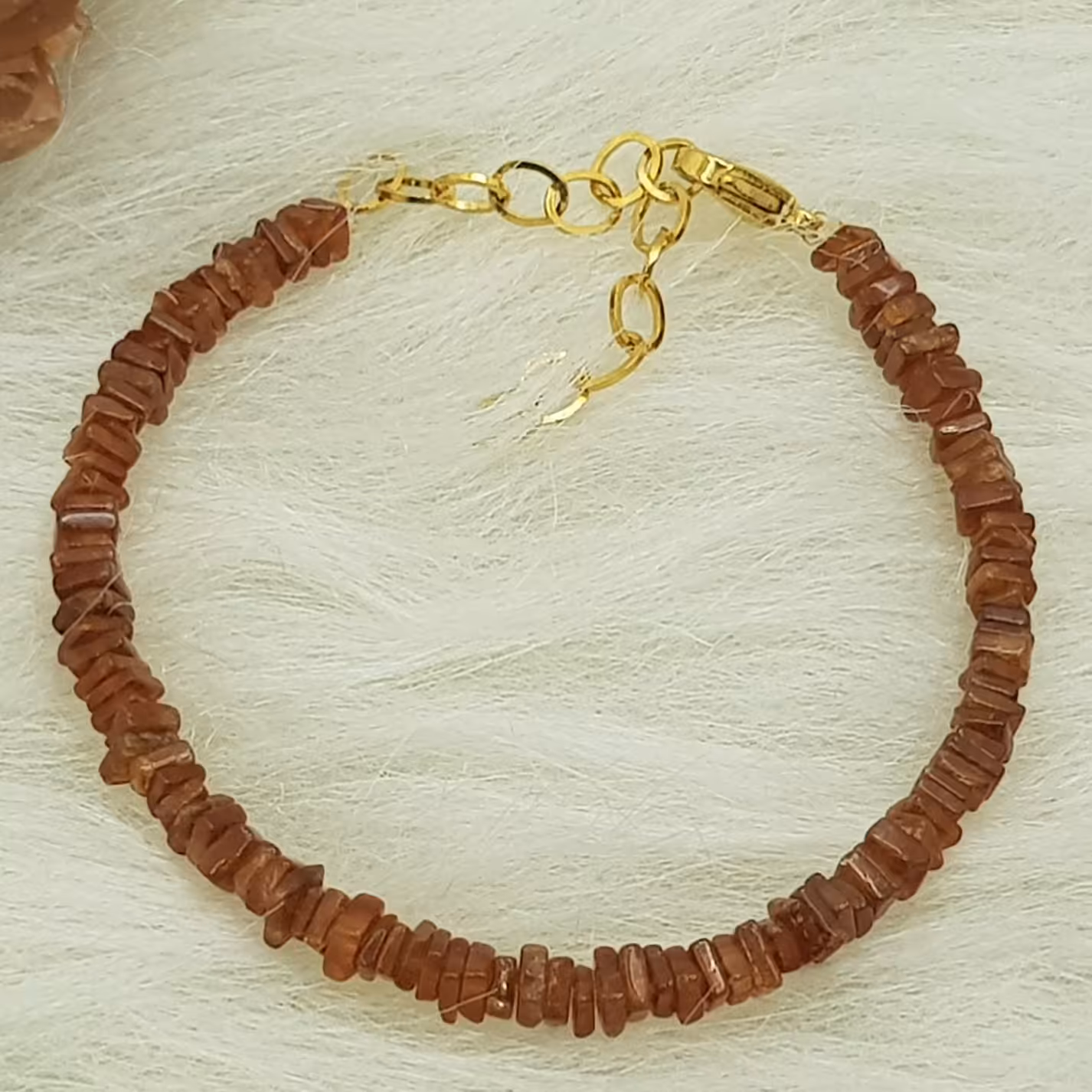 دستبند گارنت هسونیت طبیعی درجه یک. تراش مربع.سایز 5