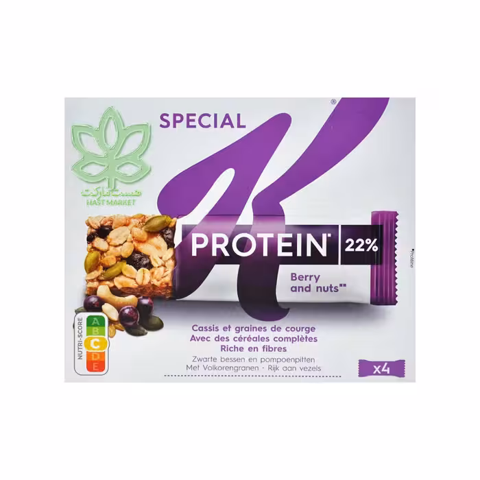 پروتئین بار بلک بری , بادام هندی و تخم کدو 4 عدد اسپشیال کی کلاگز - kellogg&#039;s