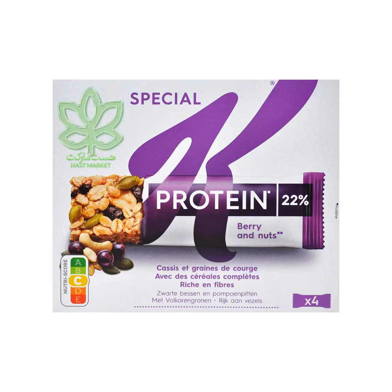 پروتئین بار بلک بری , بادام هندی و تخم کدو 4 عدد اسپشیال کی کلاگز - kellogg&#039;s