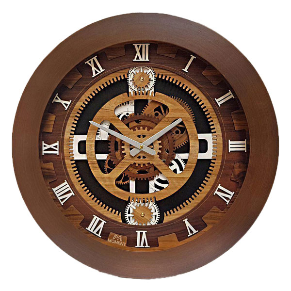 ساعت دیواری چوبی مومنت طرح چرخ دنده 60 سانت