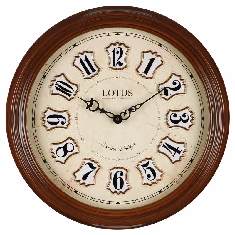 ساعت دیواری چوبی لوتوس مدل 7033 سایز 50