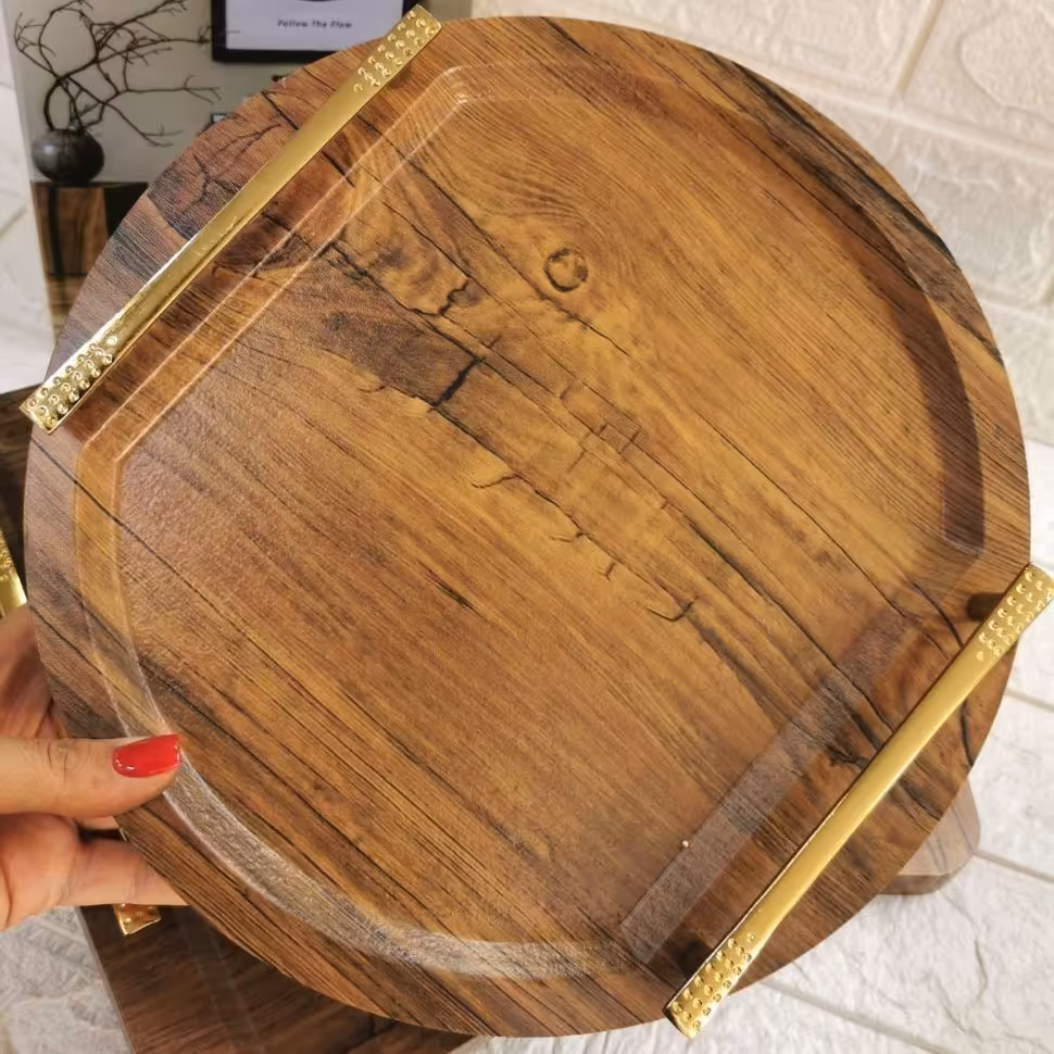    نام کالا  سینی وکیوم دسته طلایی 
