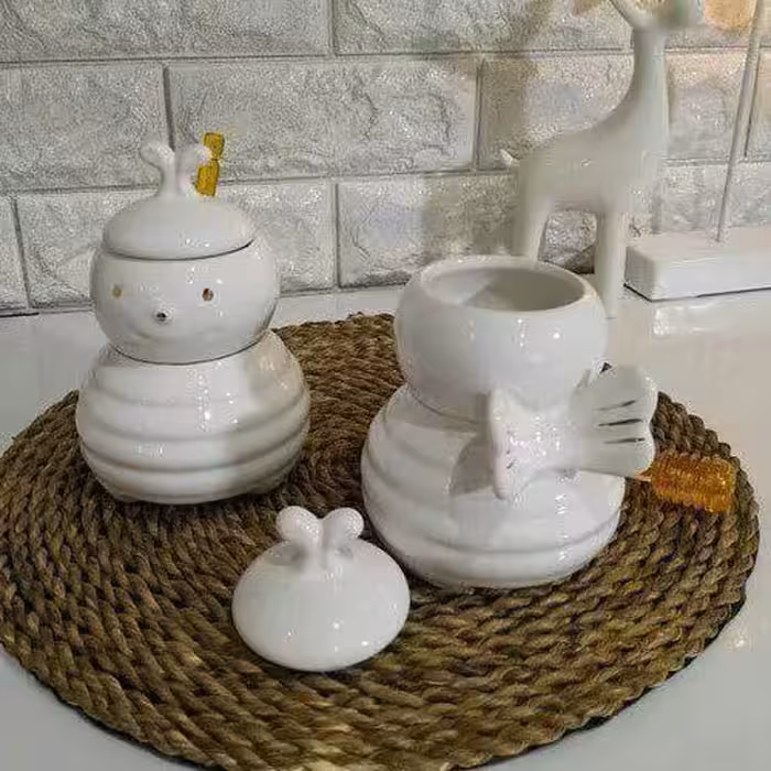 عسل خوری ظرف عسل مدل زنبور سرامیکی