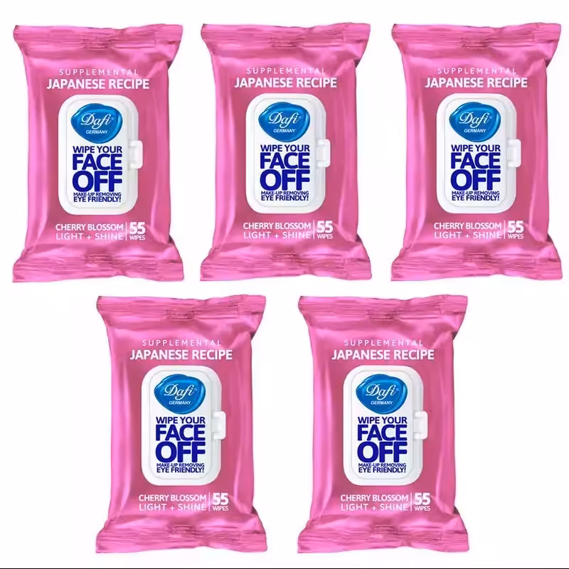 دستمال مرطوب دافی مدل CHERRY BLOSSOM مجموعه 5 عددی