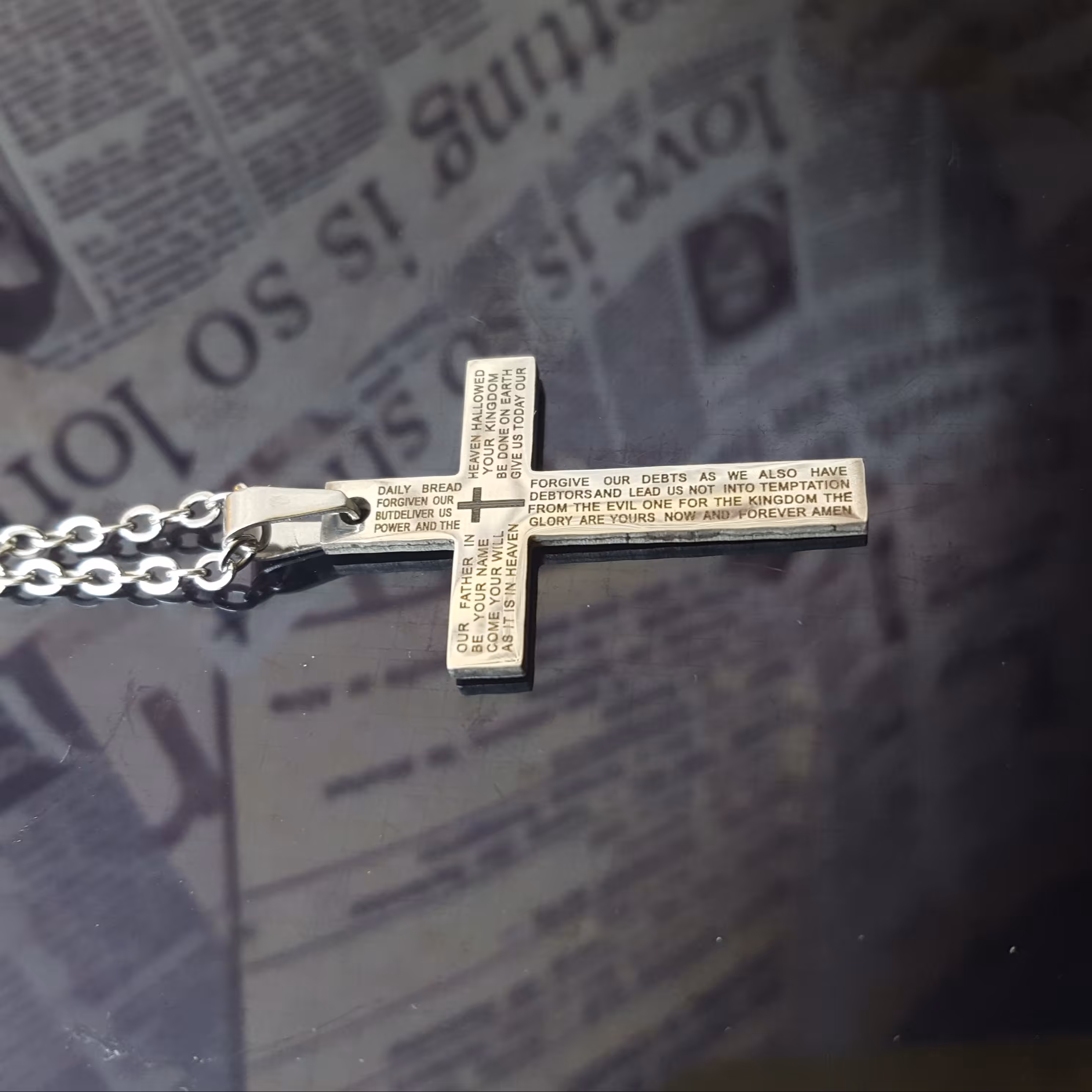 گردنبند  صلیب  استیل ضد حساسیت رنگ ثابت کد 348