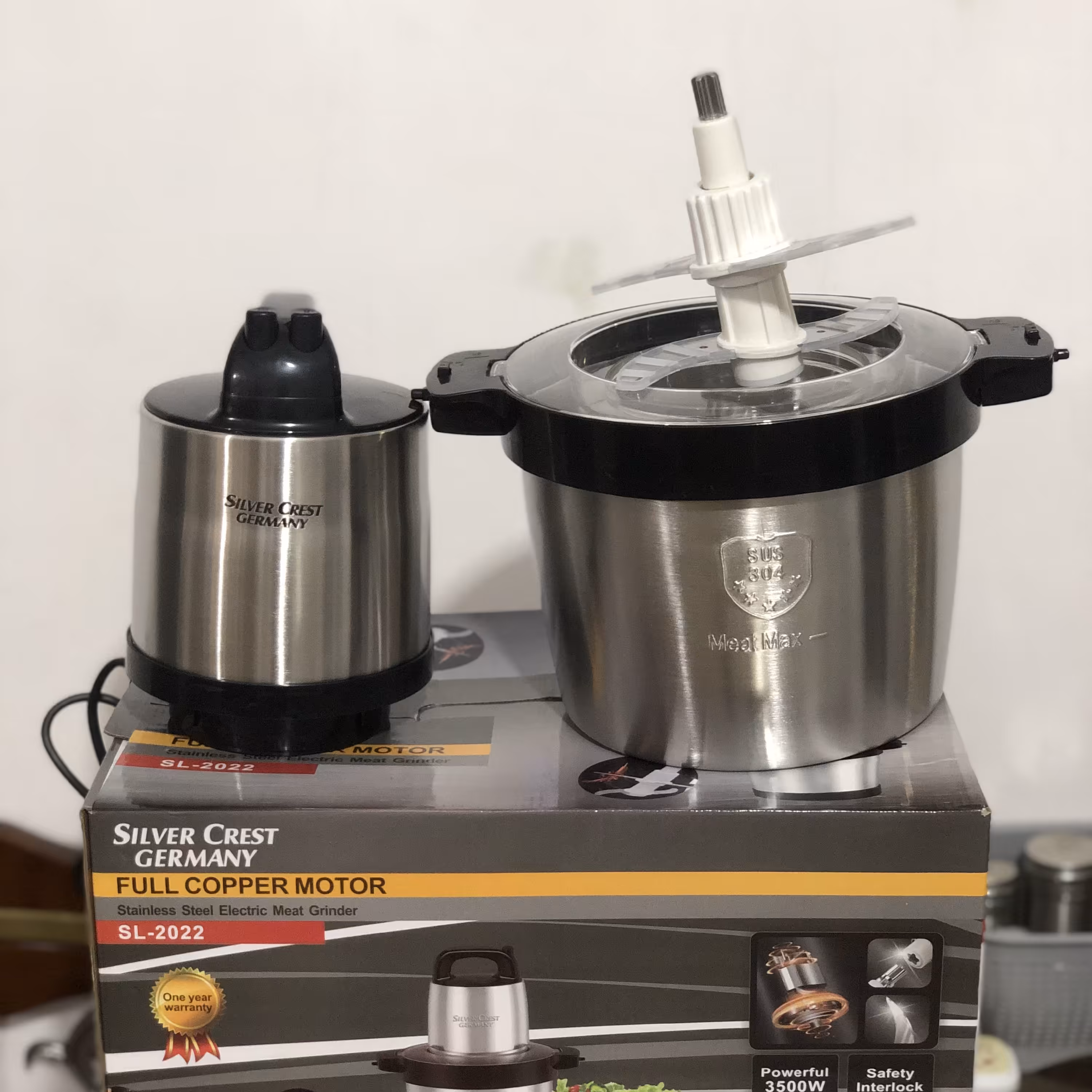 خردکن غذاساز 7.5 لیتری سیلورکرست کاسه استیل 4 تیغه