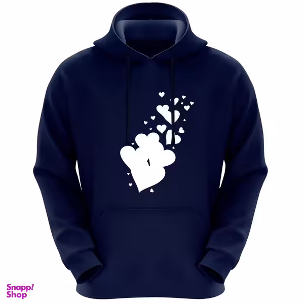 هودی زنانه طرح قلب کد R03 رنگ سرمه ای