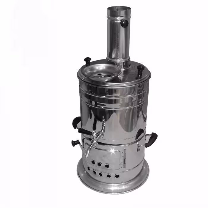 سماور استیل زغالی و هیزمی 5 لیتر ایرانی