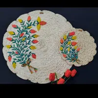 سفره  رومیزی وزیر دیگی زیر بشقابی  حصیری طرح گندمی. سفره  سایز80قیمت 550زیر بشقابی 250تومن (پس کرایه)