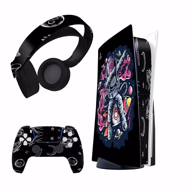 برچسب کنسول و دسته بازی و هدفون PS5 مدل فضانورد-F33