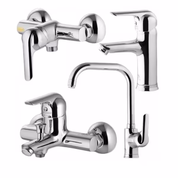 ست چهار تکه شیرآلات درخشان مدل اگنر (کاج)