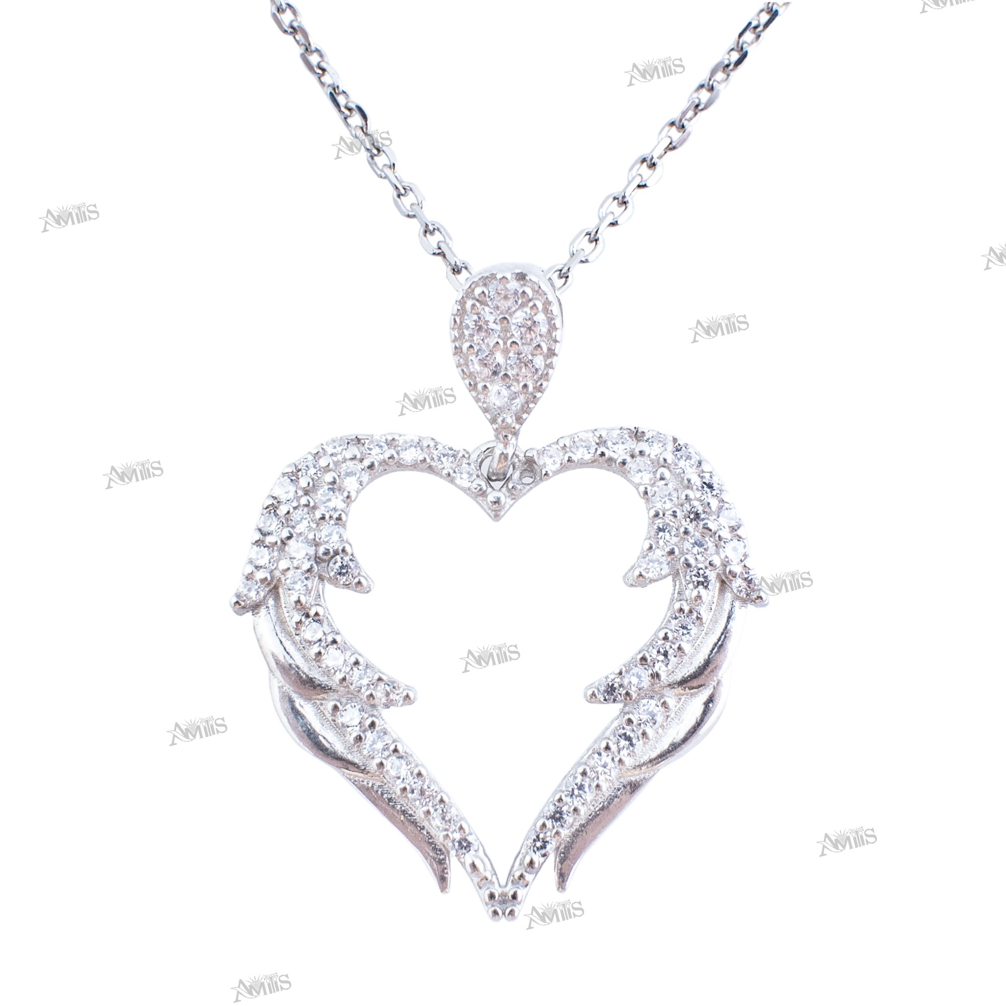  آویز گردنبند نقره زنانه مدل قلب آتشین AMT-M034 