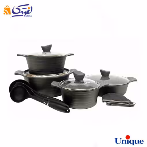 سرویس قابلمه 11 پارچه لاین طوسی یونیک UN-7734