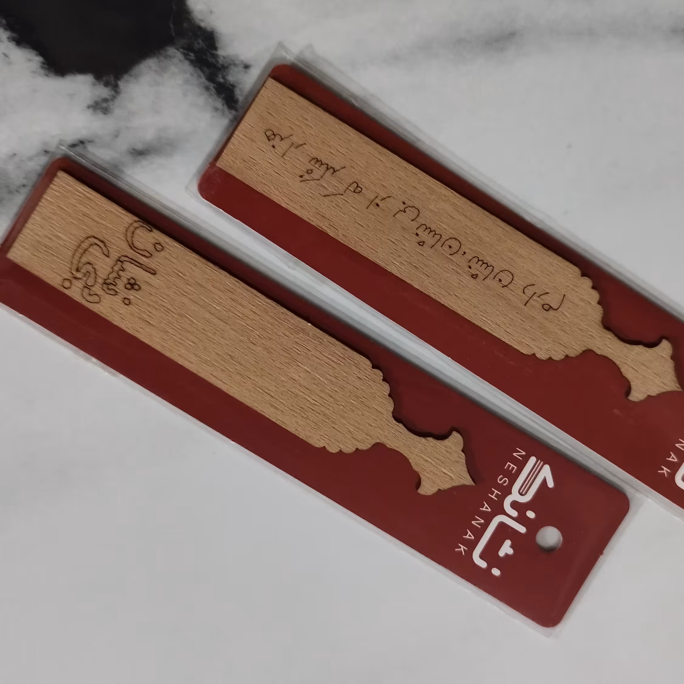 نشانک چوبی ساده پک دو تایی بی نشان و خبر از بی نشان