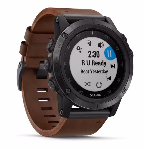 ساعت و جی پی اس ورزشی گارمین مدل Fenix 5X Plus Leather GPS Watch