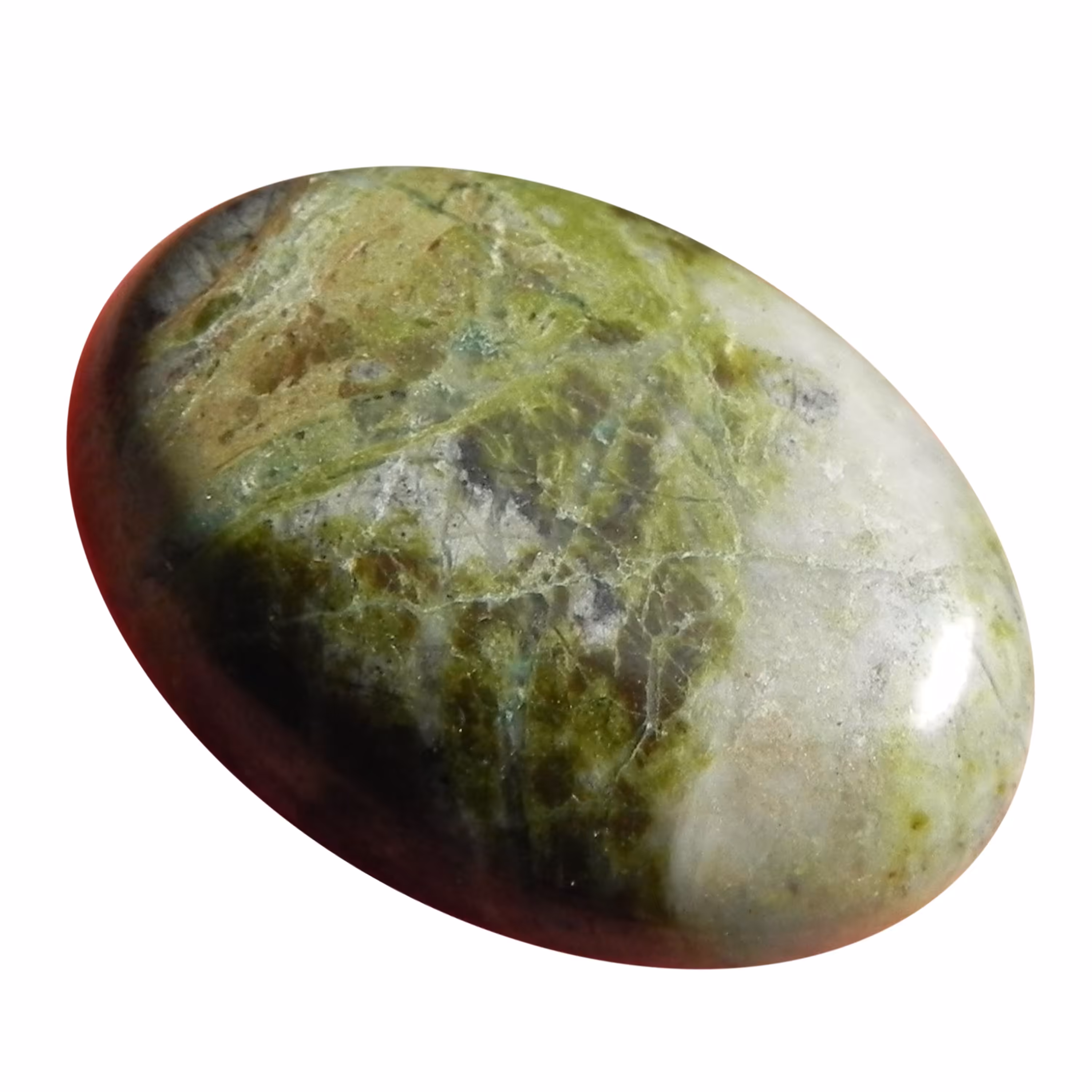 نگین عقیق جاسپر سبز جنگلی اصل معدنی تراش بیضی دامله مناسب انگشتری کد5