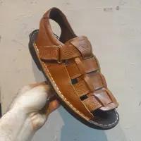 کفش مردانه طبی تابستانی تمام چرم طبیعی پوست خالص گاو صندل تولید تبریز راحت روزمره کلاسیک اداری مخصوص کمر و زانو