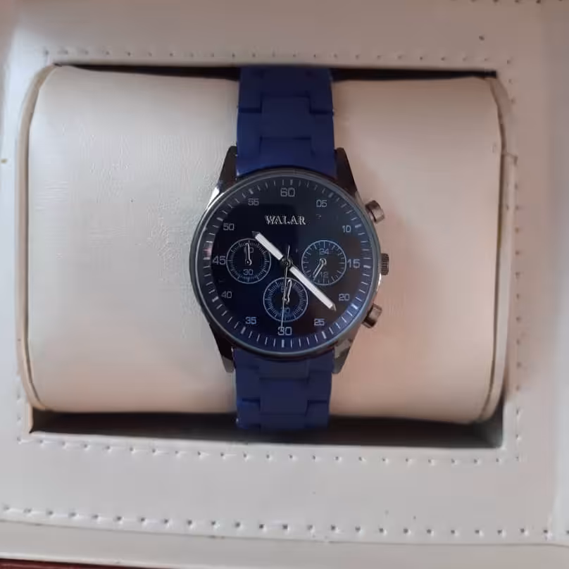 ساعت مچی زنانه مارک والار رنگ ابی کاربنی