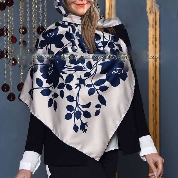 روسری مجلسی ساتن ابریشم کد2